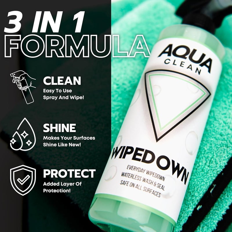 AQUAQLEAN منظف قوارب 3 في 1 من WIPEDOWN | غسيل سيراميك بدون ماء ومفصل سريع | حماية من الأشعة فوق البنفسجية البحرية، طويل الأمد، بلمعان عالي | قوارب، مركبات ترفيهية، سيارات | تمديد الشمع، الطلاءات، والمواد العازلة | صنع في الولايات المتحدة - Image 5
